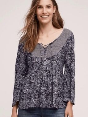 Anthropologie Blue Top Size Medium
